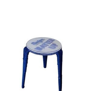 Blue and White Dodgers Stool